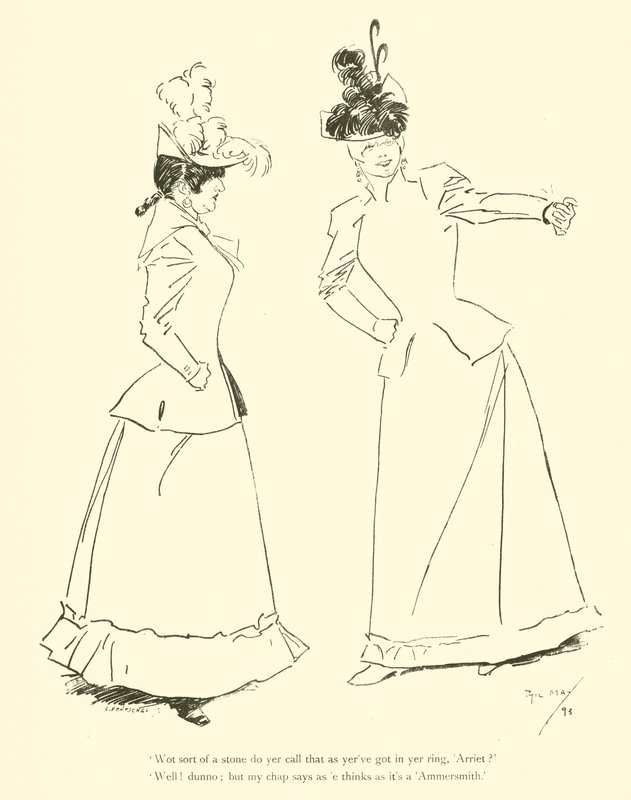 Phil Mayn sarjakuva 1890-luvulta (litho) tekijältä Phil May