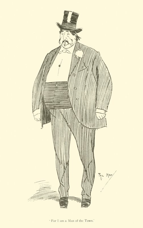 Phil Mayn sarjakuva 1890-luvulta (litho) tekijältä Phil May