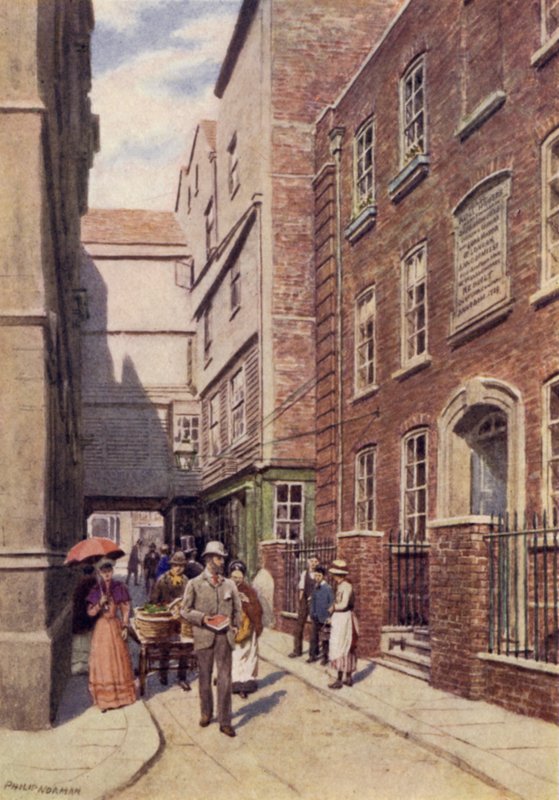 Sisäänkäynti Bishopsgateen Great St Helensistä, 1890 tekijältä Philip Norman