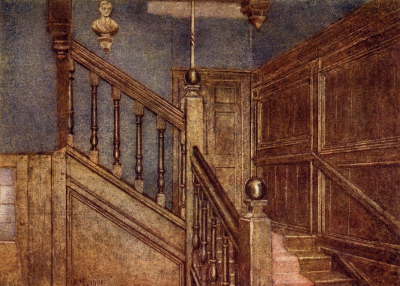 Sandford Manor Housen portaikko, 1898 tekijältä Philip Norman