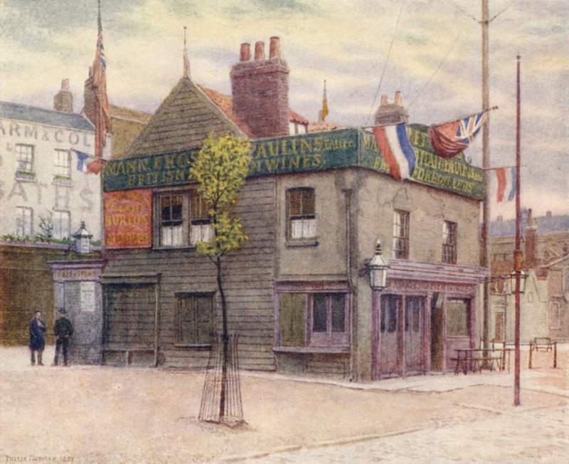 Vine Tavern, Mile End, katsot itään, 1887 tekijältä Philip Norman