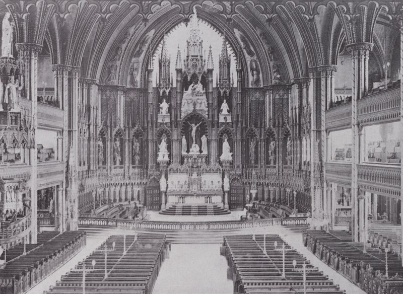 Interior Notre Damen katedraali, Montreal (m/w kuva) tekijältä Photographer Canadian