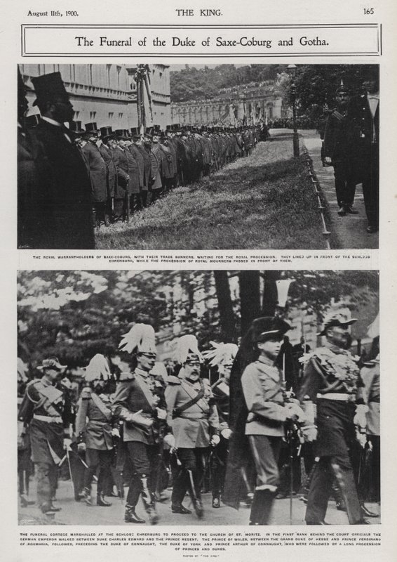 Alfredin, Saksi-Coburgin ja Gothan herttua, kuningatar Victorian ja prinssi Albertin toisen pojan hautajaiset, Coburg, Saksa tekijältä Photographer German