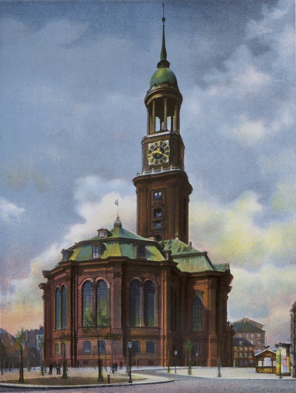 Hampuri: Michaeliskirche, paloi 3. kesäkuuta 1906, rakennettiin uudelleen 1906-12 (kuva) tekijältä Photographer German