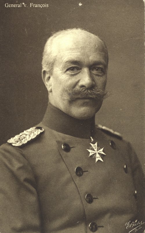 Hermann von Francois, saksalainen ensimmäisen maailmansodan jalkaväenkenraali (s/w-kuva). tekijältä Photographer German