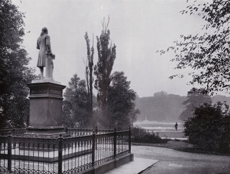 Leipzig: Rosental-Partie ja Gellertin muistomerkki (s/w-kuva) tekijältä Photographer German