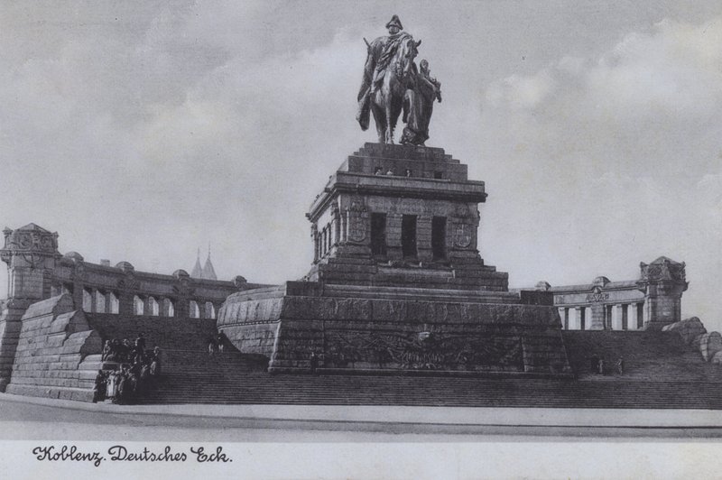 Keisari Wilhelm I:n muistomerkki, Deutsches Eck, Koblenz, Saksa (m/v kuva) tekijältä Photographer German