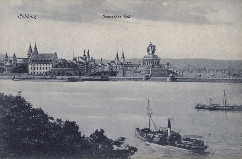 Keisari Wilhelm I:n muistomerkki, Deutsches Eck, Koblenz, Saksa (m/v kuva) tekijältä Photographer German