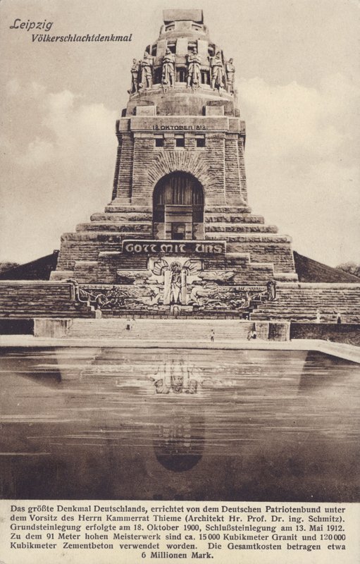 Kansakuntien taistelun muistomerkki (1813), Leipzig, Saksa (b/w kuva) tekijältä Photographer German