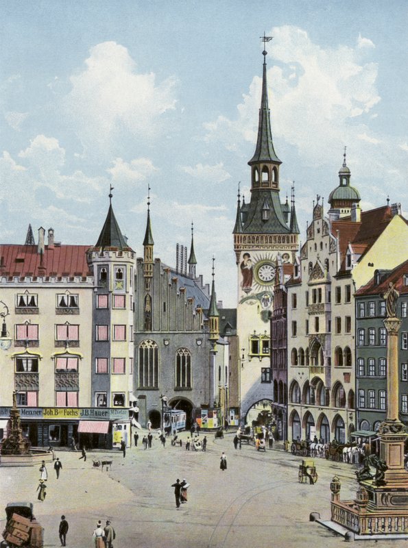 München/München: Marienplatz vanhalla kaupungintalolla (kuva) tekijältä Photographer German