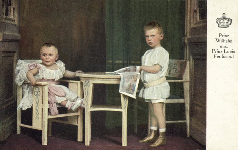 Saksan prinssi Wilhelm ja prinssi Louis Ferdinand (värikuva) tekijältä Photographer German