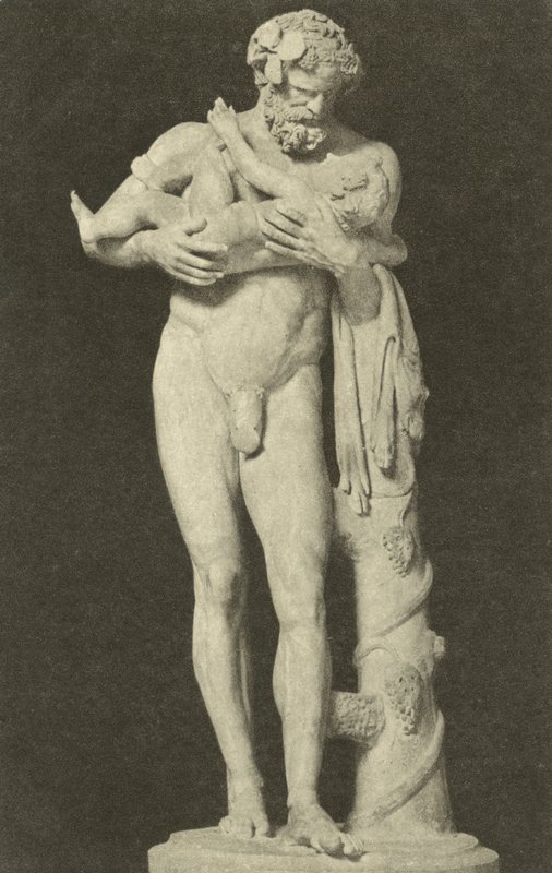 Silenus lapsen Dionysoksen kanssa, muinainen roomalainen veistos Glyptothekin kokoelmassa, München, Saksa (m/v kuva) tekijältä Photographer German