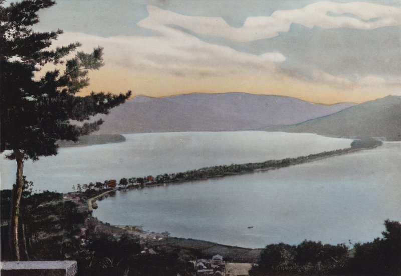 Japani, n. 1912: Amano-Hashidate yksi kolmesta Japanin tunnetuimmasta kohtauksesta; Noin 80 mailia Kiotosta (kuva) tekijältä Photographer Japanese