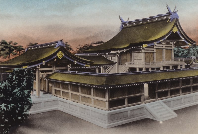 Japani, n. 1912: Meiji Jingun päärakennus, pyhäkkö, Tokio (kuva) tekijältä Photographer Japanese