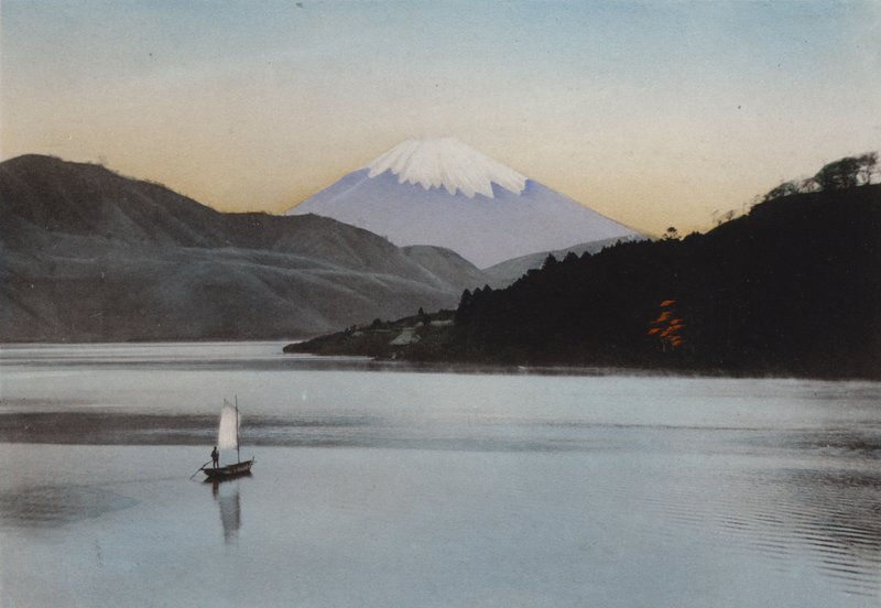 Japani, n. 1912: Fuji-vuori Hakone-järveltä (kuva) tekijältä Photographer Japanese