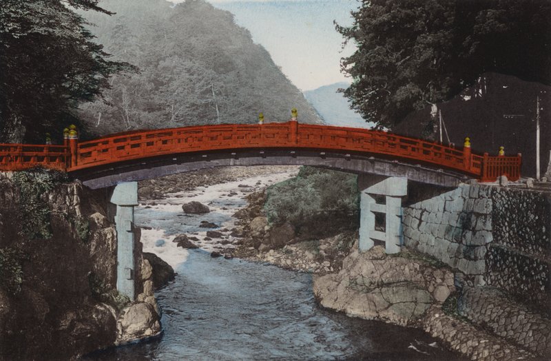Japani, noin 1912: Nikkon pyhä silta, 90 mailia Tokiosta pohjoiseen (kuva) tekijältä Photographer Japanese
