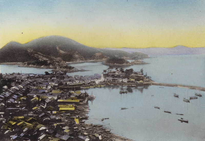 Japani, n. 1912: Tomo Bingon maakunnassa sisämerellä; Pieni merisatama, joka on kuuluisa kauneudesta (kuva) tekijältä Photographer Japanese