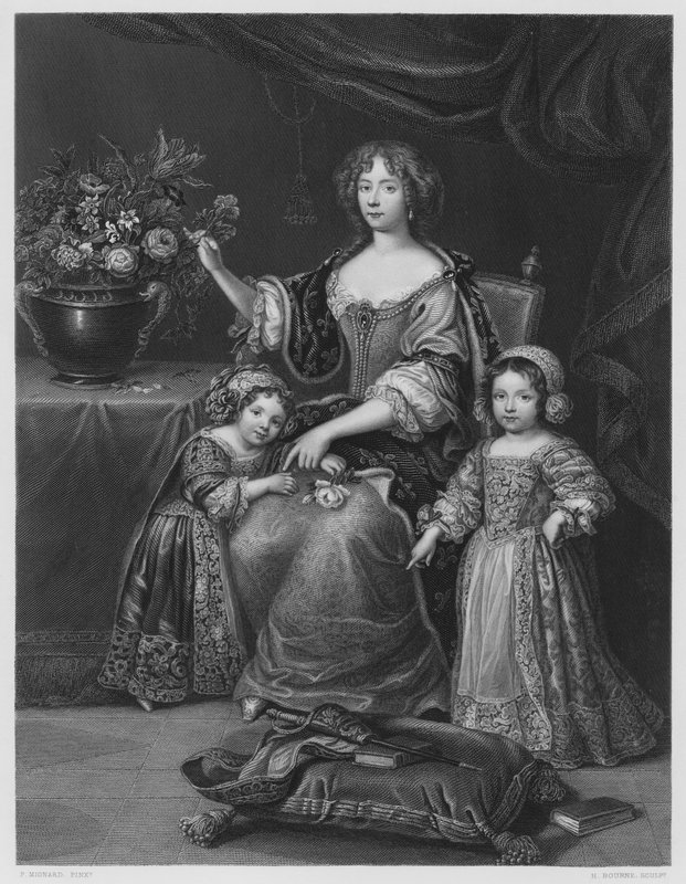Henrietta Orleansista, Charles 1:n tytär, kuninkaallisen kokoelman kuvasta tekijältä Pierre Mignard