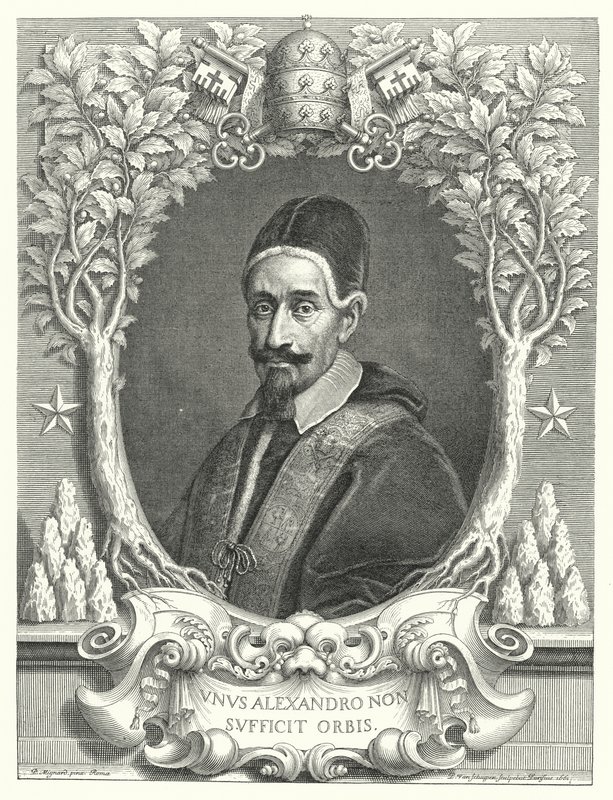 Paavi Aleksanteri VII (kaiverrus) tekijältä Pierre (after) Mignard