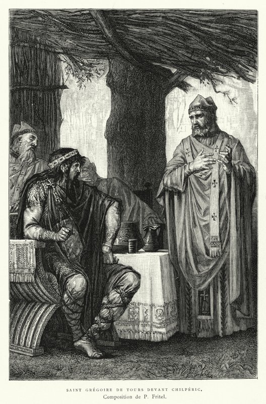 Saint Gregory of Tours ennen Chilpericia (kaiverrus) tekijältä Pierre Fritel