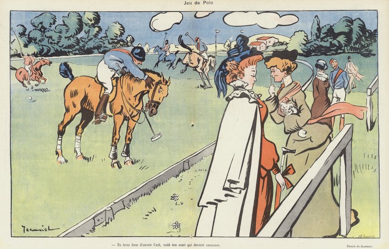 Polo-peli. Kuvitus Le Rirelle tekijältä Pierre Georges Jeanniot