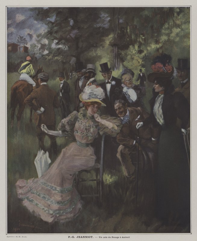 Un Coin du Weighing in Auteuil tekijältä Pierre Georges Jeanniot