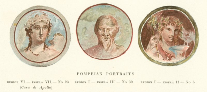 Pompeian muotokuvia (väri litho) tekijältä Pierre Gusman