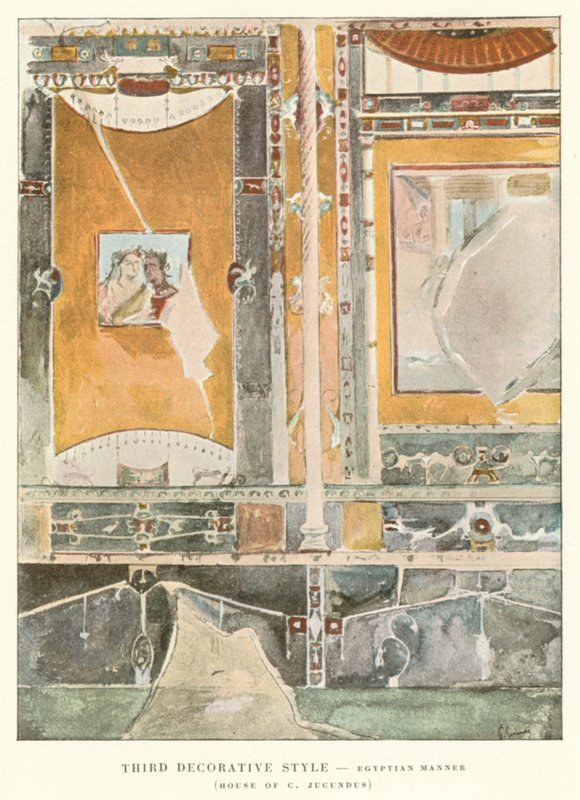 Kolmas koristetyyli, egyptiläinen tapa, House of C Jugundus (väri litho) tekijältä Pierre Gusman