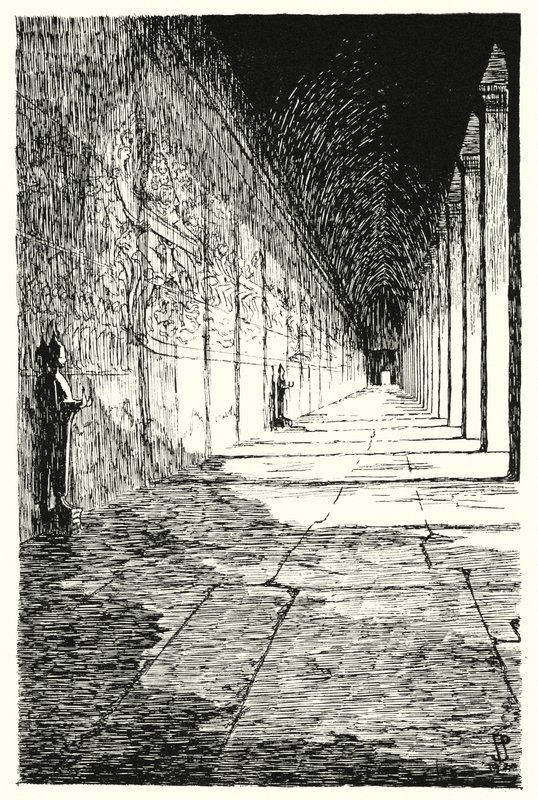 Ensimmäisen kerroksen galleria, Angkor Vat (kaiverrus) tekijältä Pierre Jeannerat de Beerski