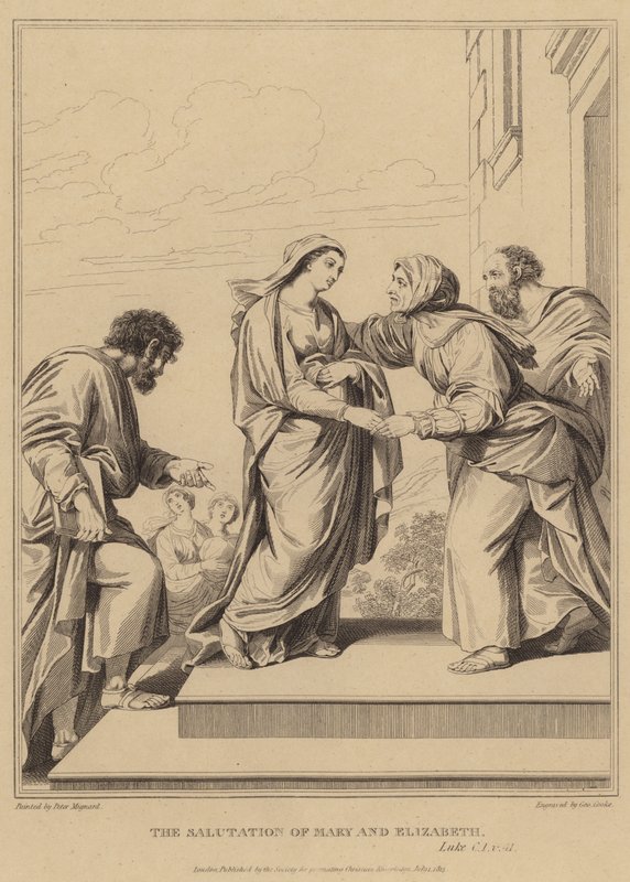 Marian ja Elisabetin tervehdys, Luukas tekijältä Pierre Mignard