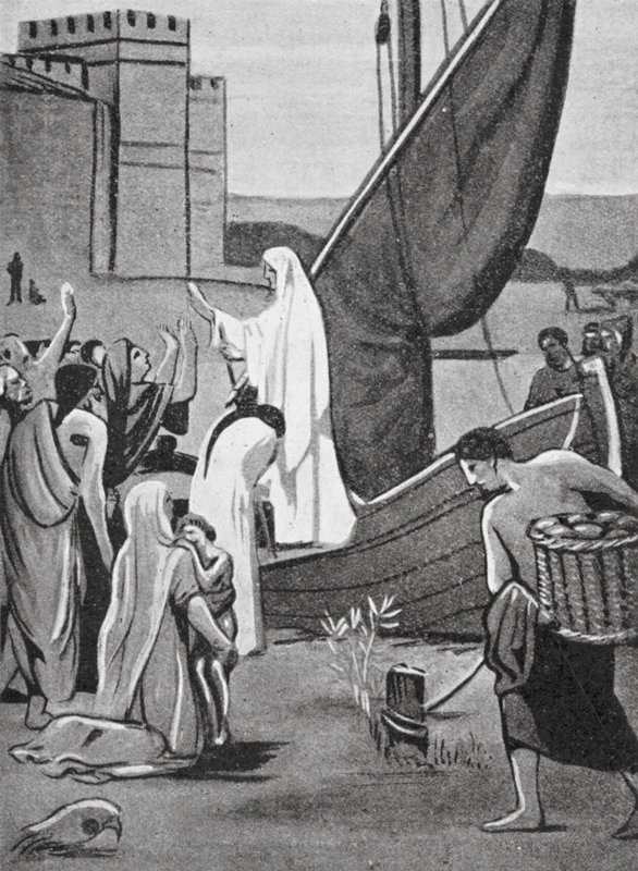 Pyhä Genevieve tuo tarvikkeet Pariisiin (litografia) tekijältä Pierre Puvis de Chavannes