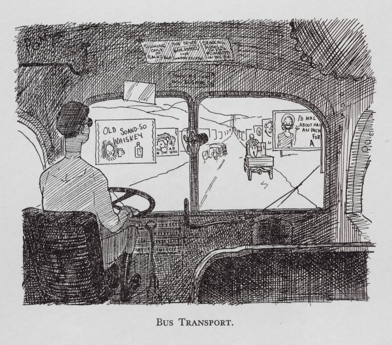 Linja-autoliikenne (litografia) tekijältä Pont (1908 40)