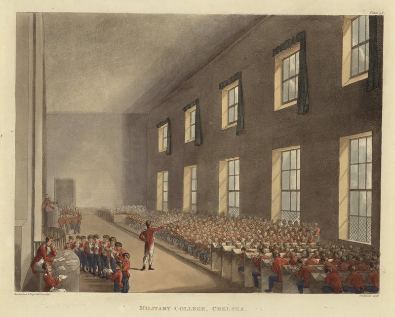 Sotilasopisto tekijältä Pugin and Rowlandson
