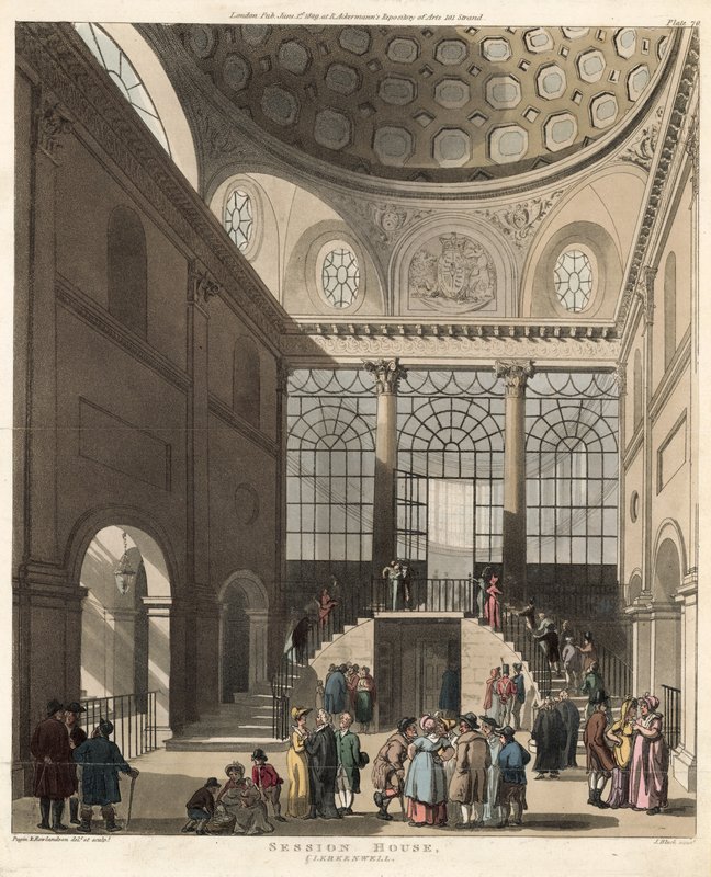 Session House, Clerkenwell, Lontoo tekijältä Pugin and Rowlandson