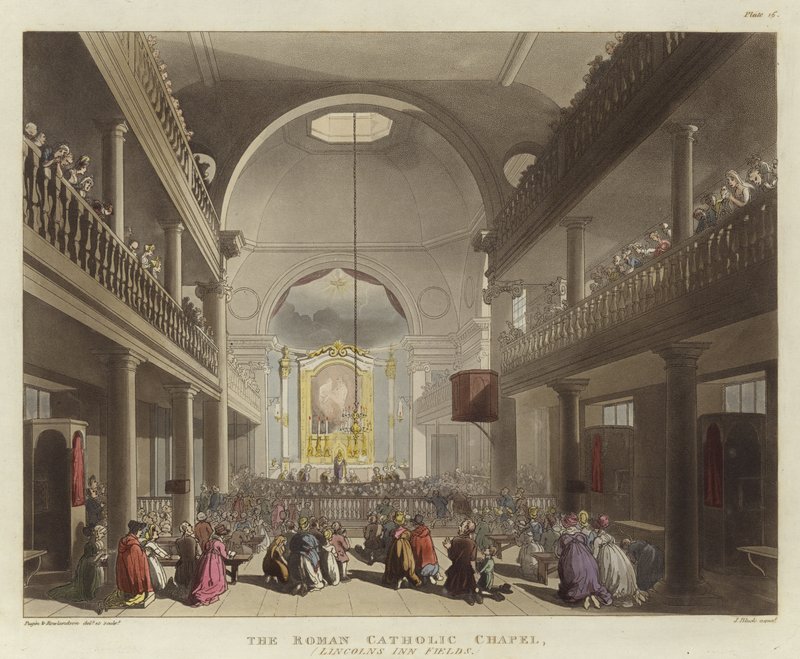 Roomalaiskatolinen kappeli tekijältä Pugin and Rowlandson