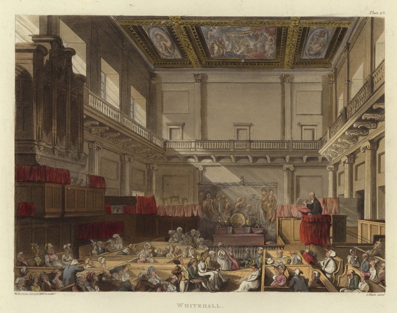 Whitehall tekijältä Pugin and Rowlandson