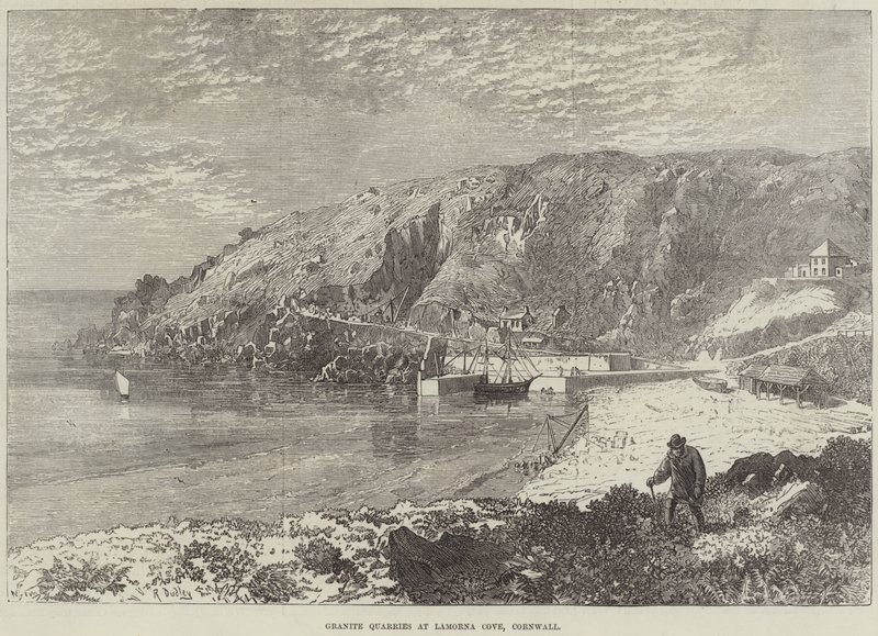 Graniittilouhokset Lamorna Covessa, Cornwallissa tekijältä R. Dudley