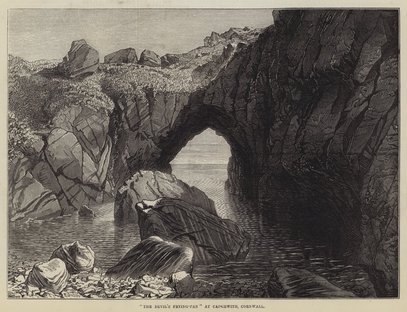 Paholaisen paistinpannu Cadgwithissa, Cornwallissa tekijältä R. Dudley