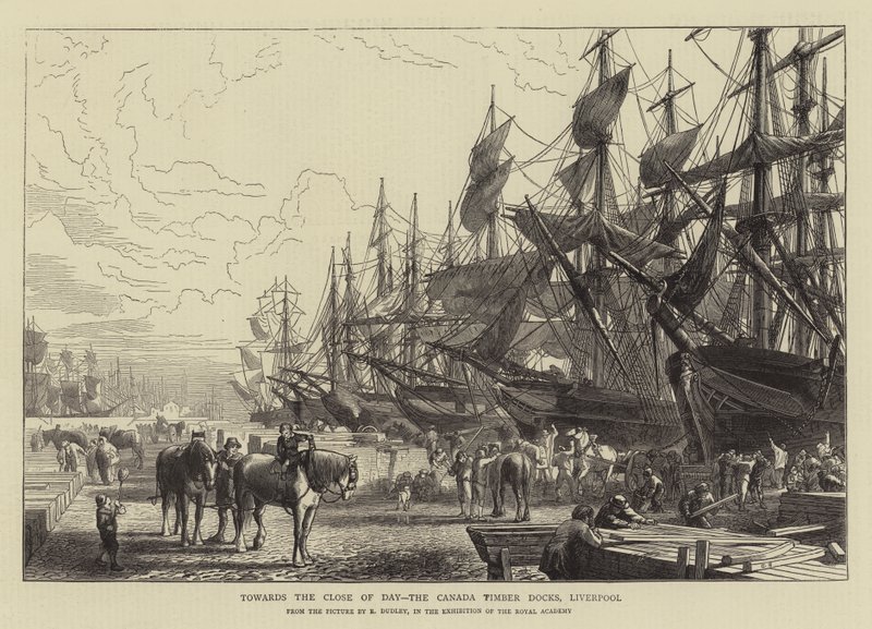 Päivän päätteeksi Kanada Timber Docks, Liverpool tekijältä R. Dudley