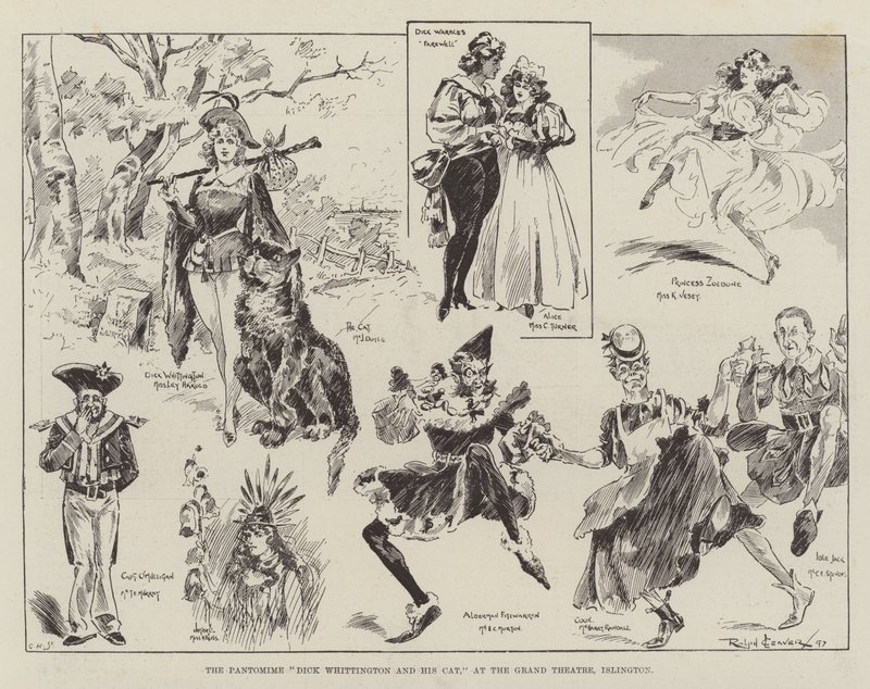 Pantomiimi Dick Whittington ja hänen kissansa Grand Theatressa, Islingtonissa tekijältä Ralph Cleaver