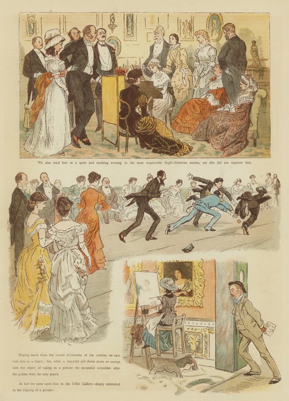 Mr Oakballin talvi Firenzessä (chromolitho) tekijältä Randolph Caldecott