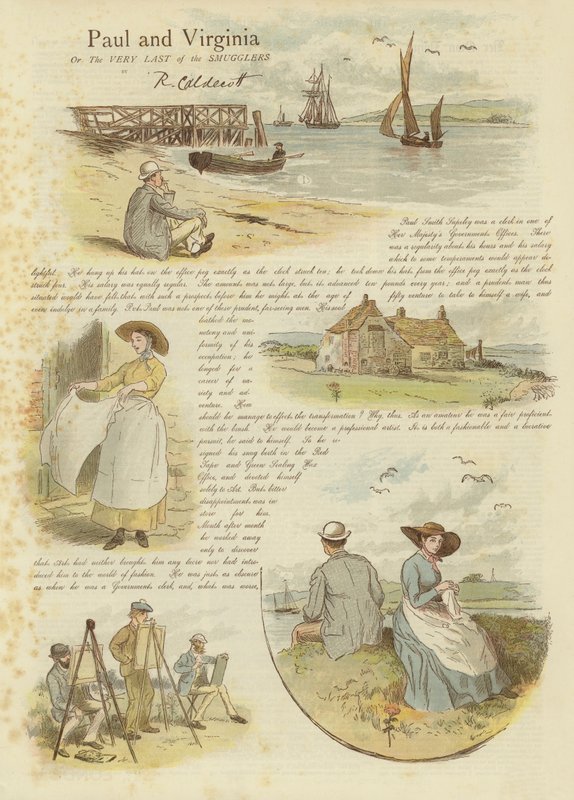 Paul ja Virginia, tai viimeinen salakuljettajista (chromolitho) tekijältä Randolph Caldecott