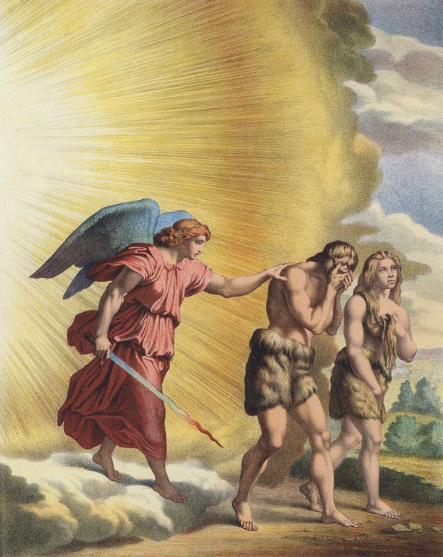 Aadam ja Eeva karkotettiin paratiisista tekijältä Raffaello Sanzio Raphael