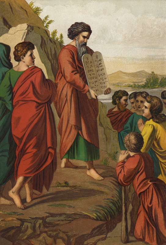 Mooses laskeutumassa vuorelta tekijältä Raffaello Sanzio Raphael