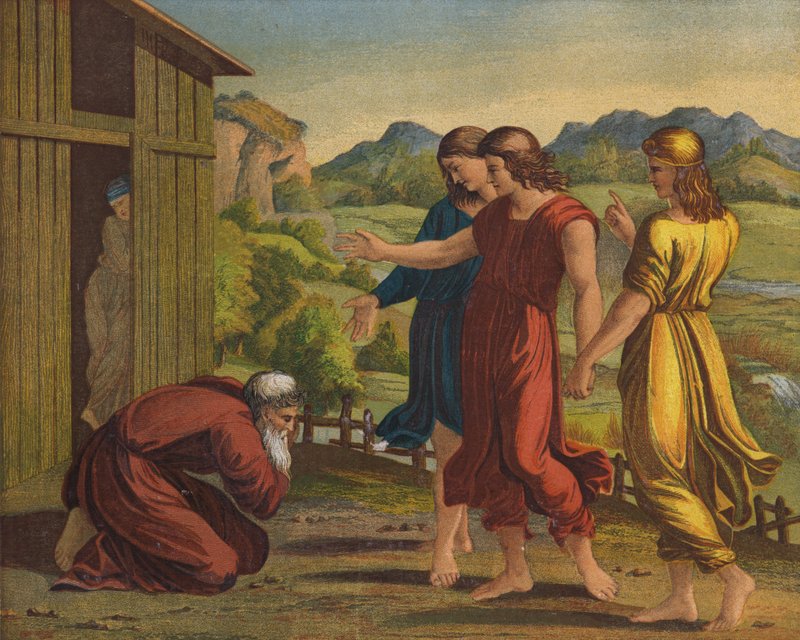 Kolmen enkelin ilmestyminen Abrahamille tekijältä Raffaello Sanzio Raphael