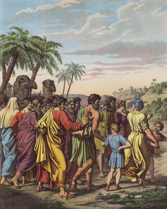 Israelilaisten paluu Babylonin vankeudesta (väri litho) tekijältä after Raphael