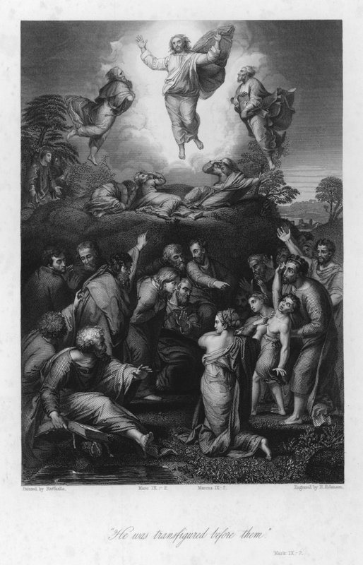 La Transfiguració, Marc IX, 2 (gravat)finès tekijältä after Raphael