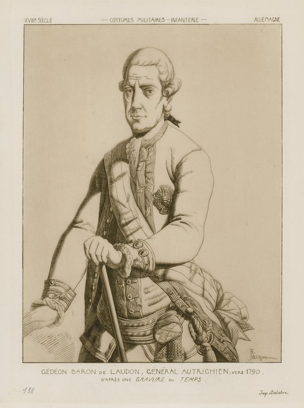 Paroni Gideon von Laudon, Itävallan kenraali, noin 1790 tekijältä Raphael Jacquemin