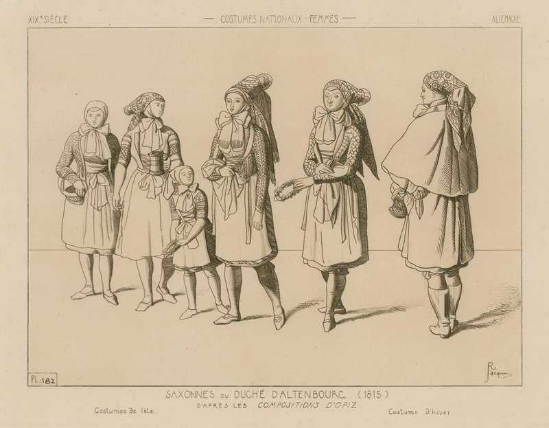 Saksalaiset kansallispuvut - Saksi-Altenburgin herttuakunta (1815) tekijältä Raphael Jacquemin