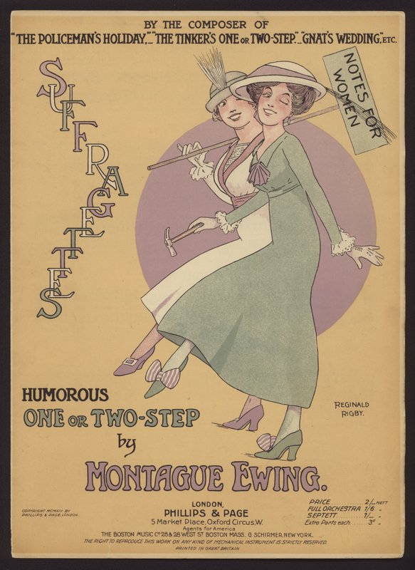 Montague Ewingin humoristinen One or Two Step, nuottien kansi (värilitho) tekijältä Reginald Rigby